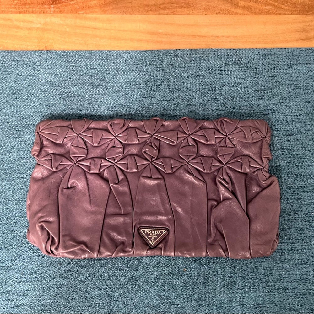 Prada Origami Clutch Purple Gray